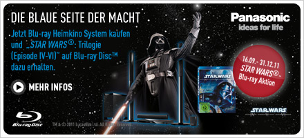 Die blaue Seite der Macht - Jetzt Blu-ray Heimkinosystem kaufen und exklusiv STAR WARS ®: Trilogie (Episode IV-VI) auf Blu-ray Disc™ dazu erhalten