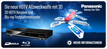 3D HDTV Receiver und Blu-ray Festplattenrecorder von Panasonic