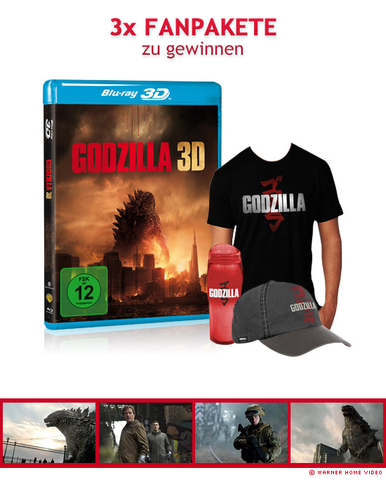 3x Godzilla (2014) 3D Blu-ray Fanpakete zu gewinnen