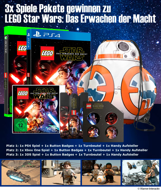 Verlosung: 3x LEGO® Star Wars: Das Erwachen der Macht™ Spiele-Pakete
