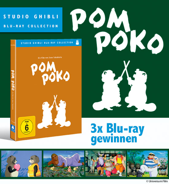 Verlosung: 3x Blu-rays Pom Poko