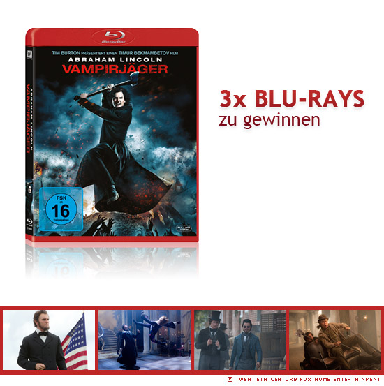 3x Abraham Lincoln: Vampirjäger Blu-rays zu gewinnen