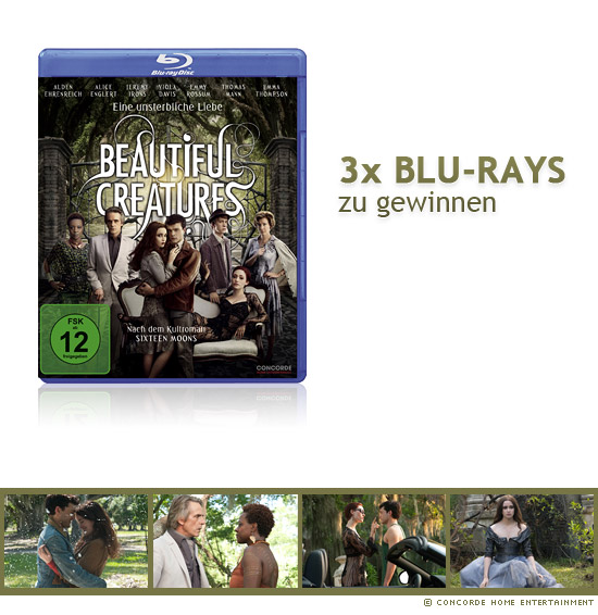 3x Beautiful Creatures - Eine unsterbliche Liebe Blu-rays zu gewinnen