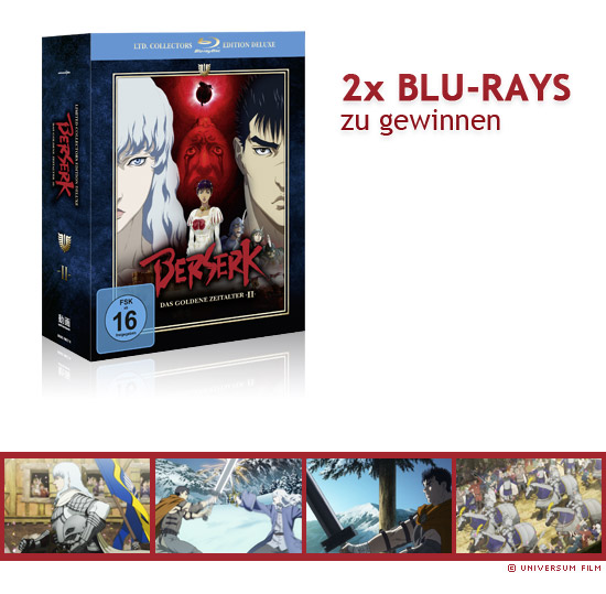 2x Berserk - Das goldene Zeitalter 2 Blu-rays zu gewinnen