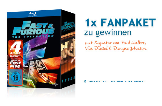 The Fast and the Furious (1-4) Quadrilogy Fanpaket zu gewinnen