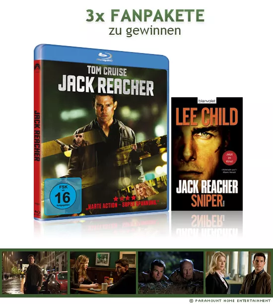 3x Jack Reacher Blu-ray Fanpakete zu gewinnen