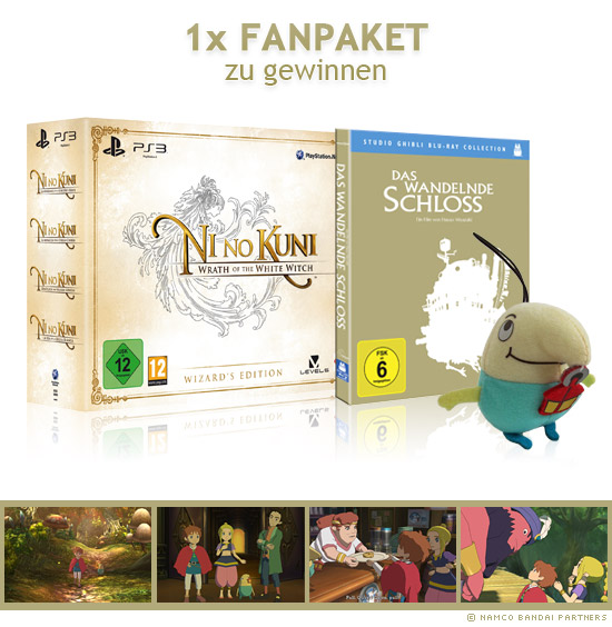 1x Ni No Kuni: Der Fluch der weißen Königin und Das wandelnde Schloss Blu-ray zu gewinnen