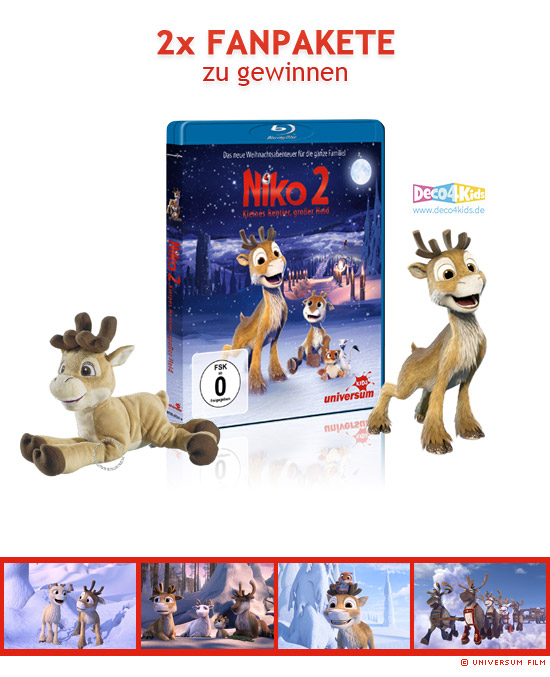 2x Niko 2 - Kleines Rentier, grosser Held Blu-ray Fanpakete zu gewinnen
