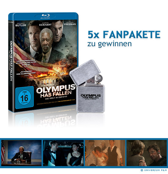 5x Olympus Has Fallen - Die Welt in Gefahr Blu-ray Fanpakete zu gewinnen