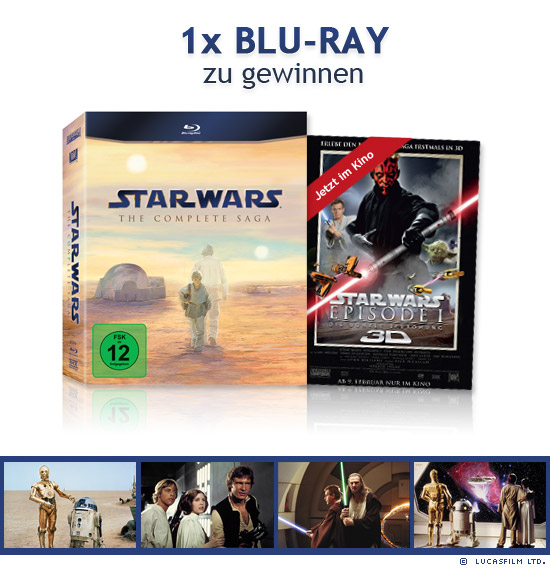 1x Star Wars - The Complete Saga I - VI Blu-ray zu gewinnen
