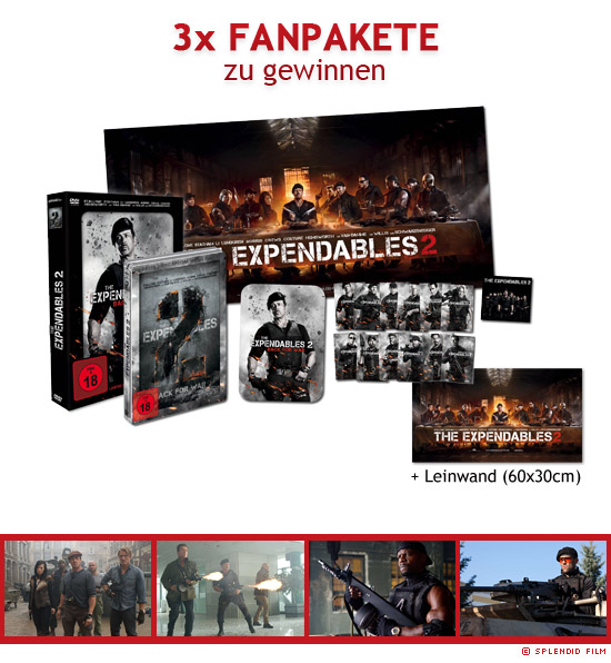 3x The Expendables 2 - Hero Pack Fanpakete zu gewinnen