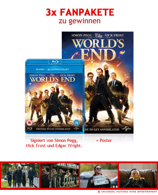 3x The World's End Blu-ray Fanpakete zu gewinnen