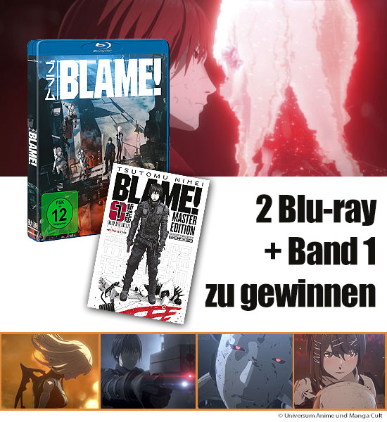 Verlosung: 1x Blu-ray Blame! plus Band eins des Mangas von Manga Cult sowie 1x Blu-ray Blame!