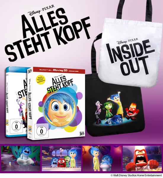 Verlosung: Alles steht Kopf Blu-rays und Wendetaschen