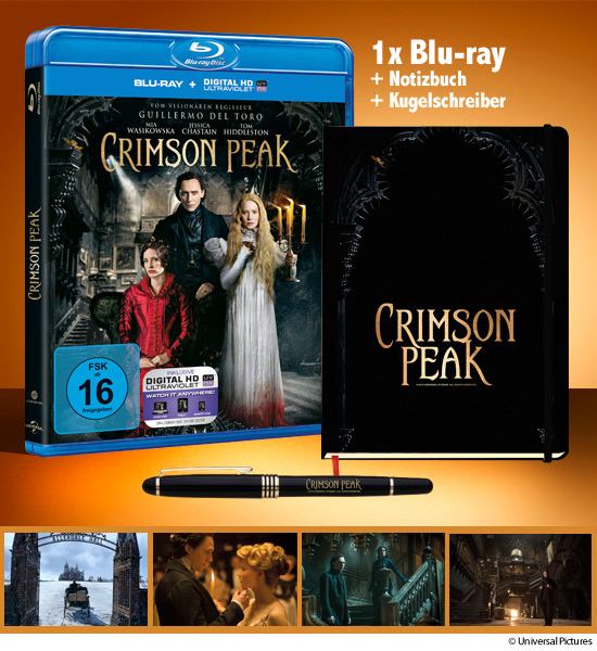 Verlosung: Blu-ray Crimson Peak + Notizbuch + Kugelschreiber