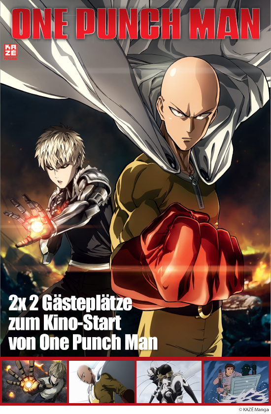 Verlosung: 2x 2 Gästeplätze zum Kino-Start von One Punch Man