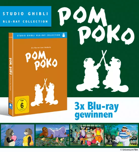 Verlosung: 3x Blu-rays Pom Poko