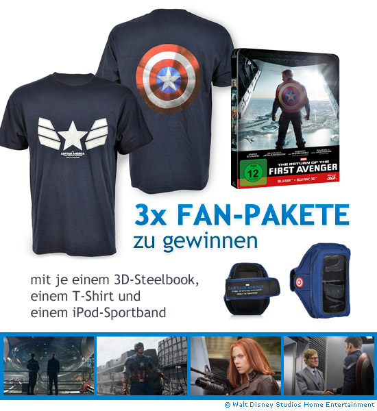 3x Captain America: The Return of the First Avenger 3D Fanpakete zu gewinnen