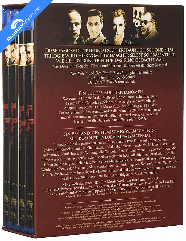 Der Pate - Trilogie Teil 1-3 Blu-ray - Film Details 