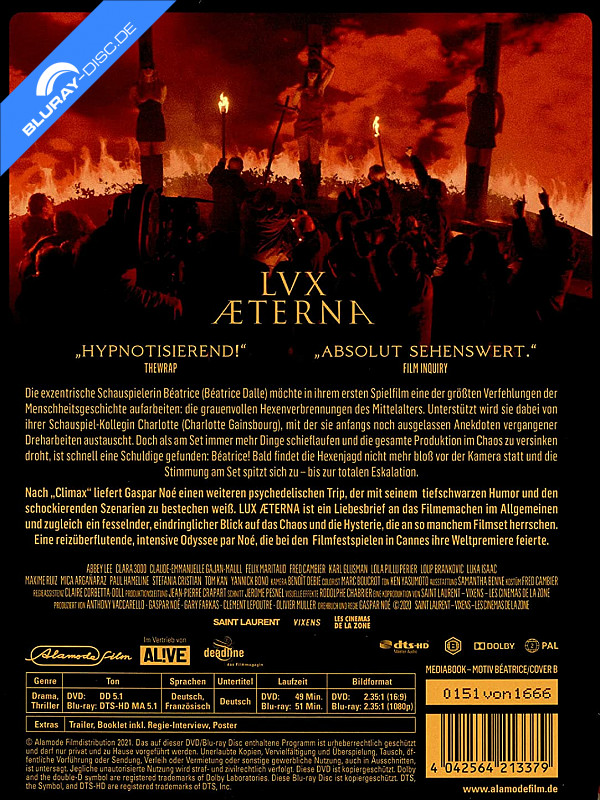 Lux Æterna Limited Mediabook Edition Cover B Blu-ray - Film Details