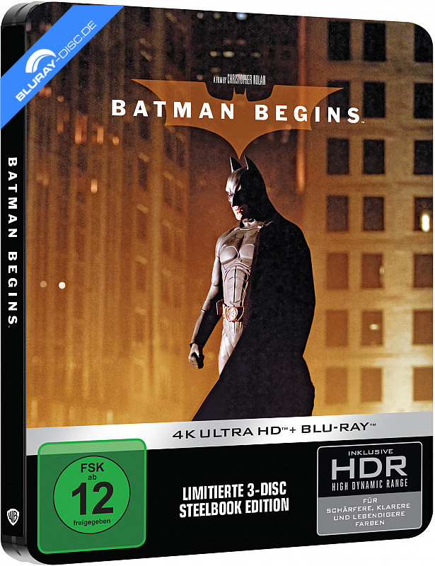 Batman Begins 4K Limited Steelbook Edition 4K UHD + Blu-ray + Bonus Blu-ray  Blu-ray - Film Details