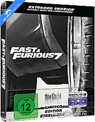 Fast & Furious 7 - Kinofassung und Extended Cut (Limited Steelbook Edition) (Cover A) (Blu-ray + UV Copy) Blu-ray