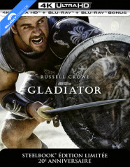 Gladiator (2000) 4K - Theatrical and Extended - 20ème Anniversaire - Édition Boîtier Steelbook (Neuauflage) (4K UHD + Blu-ray + Bonus Blu-ray) (FR Import) Blu-ray