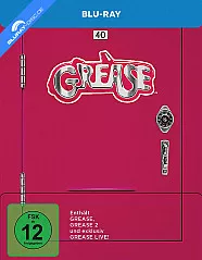 Grease (Remastered Edition) (40th Anniversary Edition) + Grease 2 + Grease Live! (Limited Steelbook Edition) Blu-ray