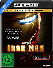 Iron Man (Ungeschnittene US-Kinofassung) 4K (4K UHD + Blu-ray), neuwertig, mit Wendecover