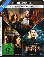 Illuminati 4K + Inferno (2016) 4K + The Da Vinci Code - Sakrileg 4K (3-Filme Set) (3 4K UHD + 3 Blu-ray) Blu-ray
