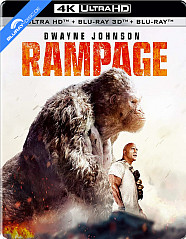 Rampage (2018) 4K - Limited Edition Steelbook (4K UHD + Blu-ray 3D + Blu-ray) (IN Import ohne dt. Ton) Blu-ray