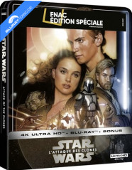 Star Wars: Episode II - L'attaque des clones (2002) 4K - FNAC Exclusive Édition Spéciale Steelbook (4K UHD + Blu-ray + Bonus Blu-ray) (FR Import) Blu-ray