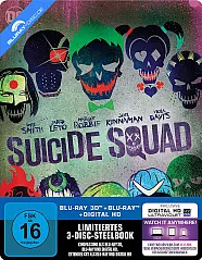 Suicide Squad (2016) 3D (Kinofassung + Extended Cut) (Limited Steelbook Edition) (Blu-ray 3D + Blu-ray + UV Copy) Blu-ray