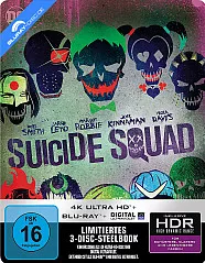 Suicide Squad (2016) 4K (Kinofassung + Extended Cut) (Limited Steelbook Edition) (4K UHD + Blu-ray + UV Copy) Blu-ray