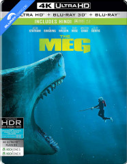 The Meg (2018) 4K - Limited Edition Steelbook (4K UHD + Blu-ray 3D + Blu-ray) (IN Import) Blu-ray