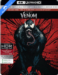 Venom (2018) 4K - Limited Edition Steelbook (4K UHD + Blu-ray 3D + Blu-ray + Bonus Blu-ray) (IN Import ohne dt. Ton) Blu-ray