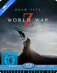 World War Z 3D (Limited Lenticular Steelbook Edition) (Extended Action Cut) (Blu-ray 3D + Blu-ray + DVD) Blu-ray