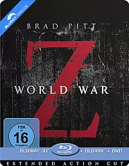 World War Z 3D (Limited Steelbook Edition) (Extended Action Cut) (Blu-ray 3D + Blu-ray + DVD) Blu-ray