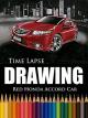 Clip: Time Lapse Drawing Red Honda Accord Car [OV]