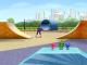 Der Junge mit dem Drachen-Skateboard